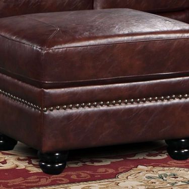 HIGHBURY Brown Leather Footstool