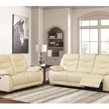 Cream Italian Leather 3 Seater + 2 Seater - FUSION