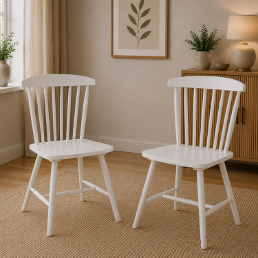 White Dining Chairs Set of 2 - EMMA