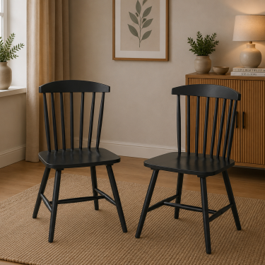 Dark Grey Dining Chairs set of 2 - EMMA