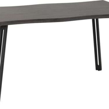 Black Wood Grain Wave Edge Dining Table - RUBEN