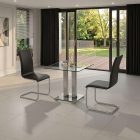 Black Faux Leather Dining Chair Set Of 2 - ALPINE