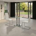 White Faux Leather Dining Chair Set Of 2 - ALPINE