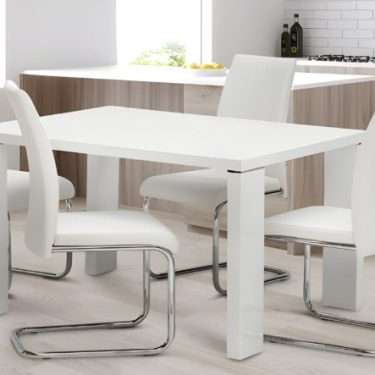 White High Gloss Dining Table - PRESTON