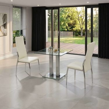 Chrome/ Glass (Small) Dining Table - ARNOLD