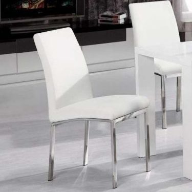 White Faux Leather Chair Set of 4 - PARKER