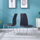 Black Faux Leather Dining Chair Set Of 2 - SHERMAN
